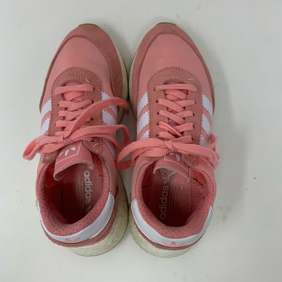 Adidas Womens Pink sneakers shoes lace up low top Sz 5.5 H0 - Picture 6 of 7